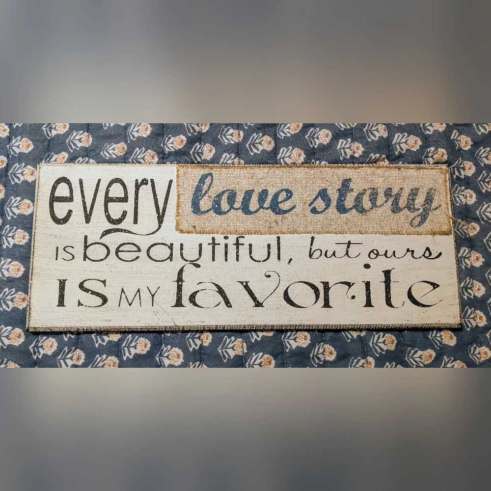 Love Story Wedding Gift Decorative Farmhouse Style Wooden Wall Hanging Sign